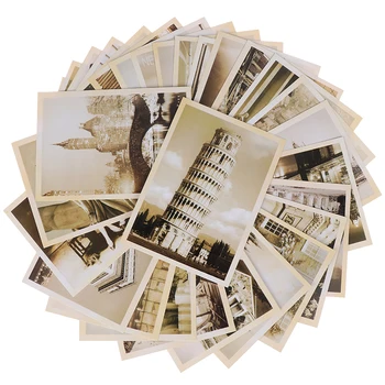32pcs reisi postkaart vintage maastik hoone foto pilt, plakat, post kaardid