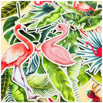 35Pcs/Set Retro Vintage Flamingo Linnud Jätab Kleebis DIY Käsitöö Scrapbooking Album Teataja Planeerija Dekoratiivsed Kleebised