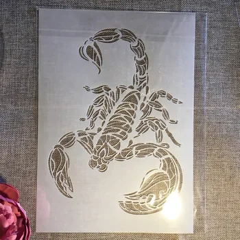 A4 29cm Mandala Skorpion DIY Kihilisus Šabloonid Maali Külalisteraamatusse Värvimine Reljeef Album Dekoratiivsed Mall