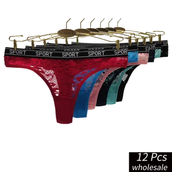Alyowangyina 12 Tk/palju Hulgimüük Naiste Intimates Aluspüksid (Solid Color Sexy Thong Pehme Puuvillane Aluspesu Püksikud #87441