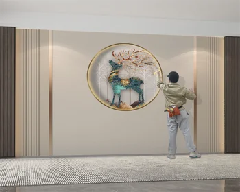 beibehang papier peint Kohandatud kaasaegse TV stereoskoopiline elutoas diivan hele luksus põder teenetemärgi magamistuba film tapeet
