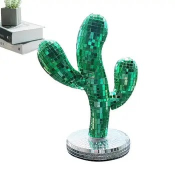 Cactus Kaunistused Tuba Decor Roheline Kaktus Esteetiline Käsitööna Teenetemärgi Disco Peegel Kaunistused Bonsai Decor Festivalid Baarid