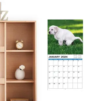Crapping Koerad Kalender 2024 Koerad Pooping Kaunis Kohas Seina Kalender Naljakas Seina Art Gag Huumor Kingitus Jant Kalender Jaanuar
