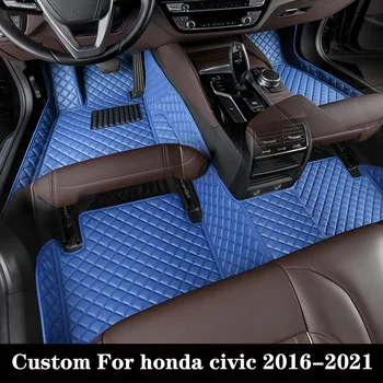 Custom Auto Põranda Matt Honda Civic 2016 2017 2018 2019 2020 2021 jalapadjandi Padi Luksuslik Vaip 1tk Auto Accessory