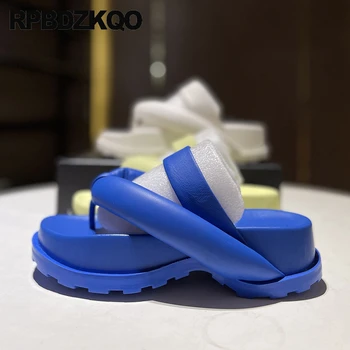 Flip Flop Slaidid Sandaalid Flatforms Paks Tald 34 Muffin Harajuku Sussid Naiste Platvorm Lehma Nahk Ehtne Nahk Kõrged Kingad