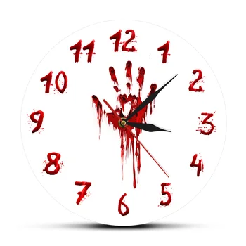 Halloween Õudus Verine Käsi Trükitud Kella Saat reloj de viilutatud Vaadata Kurjad Surnud Zombie Kvarts Kell Art Tasuta Shipping
