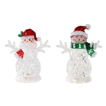 Jõulud Nuku Helendav Lumememm Santa Xmas Kaunistused LED Light Crystal Lamp Uue Aasta Pidu Kingitus