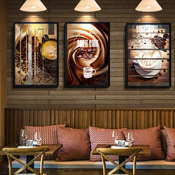 Kaasaegne Minimalistlik Restoran Kohvi Joogid Retro Abstraktse Dekoratiivset Maali Modulaarne Pildid Seina Art Canvas Poster Raamita