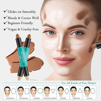 Kahekordne Pea Näo Basic Concealer Katmiseks Tumedad Ringid Silmade Kaua Aega, Kosmeetik Näo Sihtasutus Stick Naiste Kosmeetika