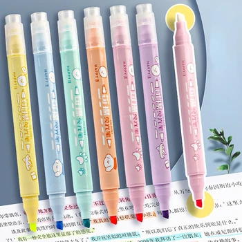 Kustutatavad markeri pliiatsid 6-värvi komplekt käsikiri pliiatsid õpilased esile värvi markereid kuma sm