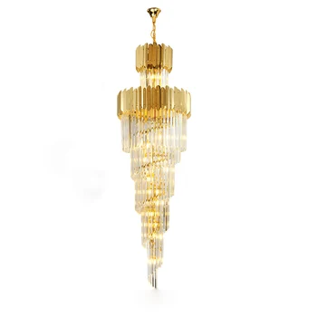 Luksus, kaasaegse kristall lühter jaoks trepikoda kuld/kroom kodu kaunistamiseks loft lühtrid valgustusseadmete rippus lamp