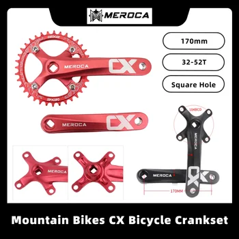 MEROCA Mountain Bike CX Ruudukujuline Auk Jalgratta Crankset 170mm 104BCD 32T/34T/36T/38T/40T/42T Alumiinium Vänt Set Bike Osad