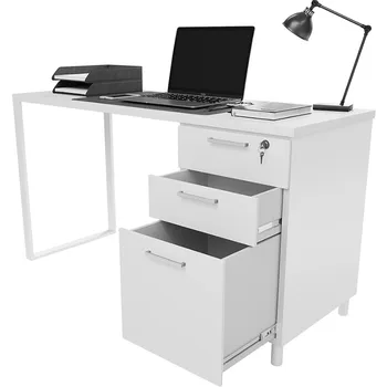 Milano Home Office Desk - 47 Tolline valge/Valge Kontor Kirjutuslaud koos Sahtlitega - Kaasaegne Arvuti Desk Kodu Kirjutuslauad