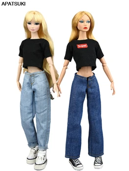 Nuku Riideid Komplekt Barbie Varustus 1/6 BJD Nukumaja Särk Tops & Jeans Püksid Püksid Vabaaja Kannab Mänguasjad Lastele DIY