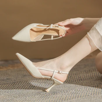 Pikad kõrged kontsad naiste suvel uus mudel, 2023, mitte väsitav jalgadele, pehme baseeruv Baotou sandaalid, suve kingad 4560