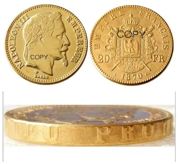 Prantsusmaa 20 Prantsusmaa 1870A Napoleon III kullatud Koopia Dekoratiivsed Mündi