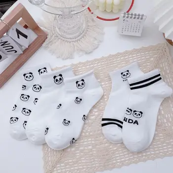 Retro Uudsus Naljakas Kaks Triipu Panda Nägu Moedisain Korea Stiilis Sukkade Naiste Sokid Puuvillased Sokid Lühikesed Sokid