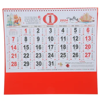 Rippuvad 2024 Kalender Seina Kalender Ripats Hiina Kalender Rippus Decor Draakon Aasta Kalender (Juhuslik Stiil)