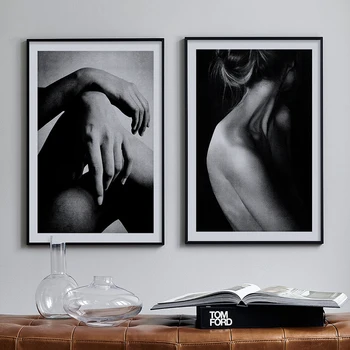 Seksikas Naine, Keha Lõuend Kunsti Plakatid, Prindid Maali Seina Pildid elutuba Must ja Valge Home Decor Wall Art