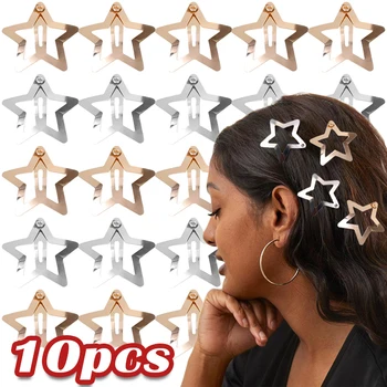 Silver Gold Star BB Hairclips Tüdrukud Y2K Armas Star Barrette Naiste Lihtsad Metall-Snap-Klamber Headdress Juuksed Ehted Tarvikud