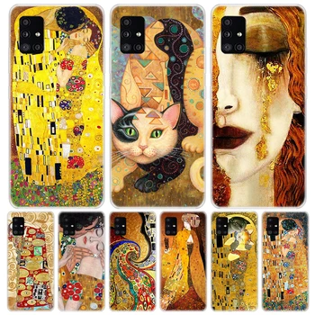 Suudlus Gustav Klimt Desig Telefon Case For Samsung Galaxy A50 A51 A70 A71 A40 A30 A20E A10 A31 A21S A41 A01 A6 A7 A8 A9 Pluss Cove
