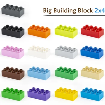 Suurte Osakeste ehitusplokk 36/18/9pcs Komponentidest, millel on Suur 2x4 DIY Haridus Puzzle Kokkupanek ehitusplokk Seina Stseen