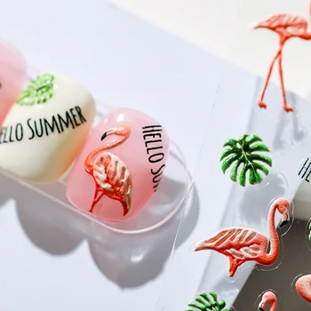 Suvel Monstera Flamingo Nail Art Kaunistused Kleebised Maasika-Arbuusi 3D-Isekleepuv Küünte Kleebised Hulgi Dropshipping