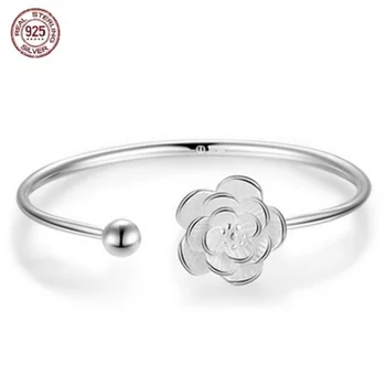 Tehase hind 100% S925 sterling silver avamine lihtne ja moodne peach blossom ehted kingitus naiste käevõru