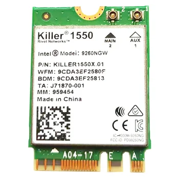 Uus Killer 1550 Intel 9260 AC 9260NGW NGFF 1730Mbps WiFi Bluetooth-5.0 802.11 ac Traadita Võrgu Kaart