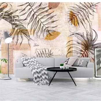 wellyu Kohandatud taustpildi Põhjamaade minimalistlik mood käsitsi maalitud lehtede tekstuur kunst seinamaaling taustaks papel seinamaaling tapety